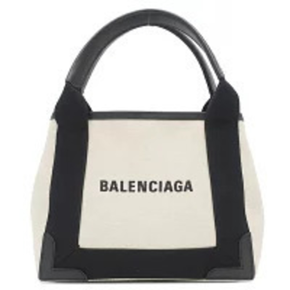 Balenciaga bag Navy Blue Cabas canvas leather black white